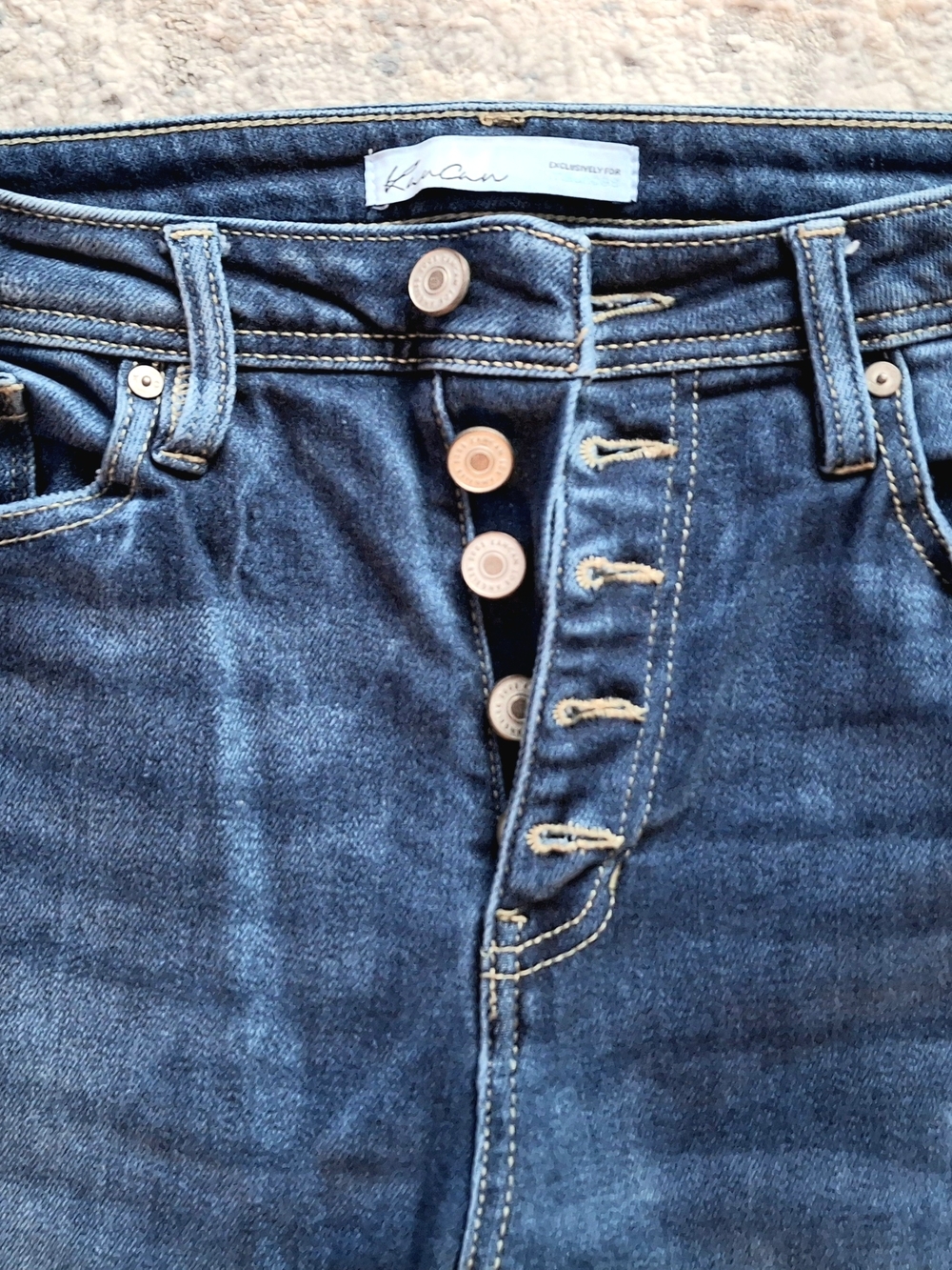 KanCan W28 L31 Button Fly High Rise Dark Blue Boot Cut Jeans 28X31